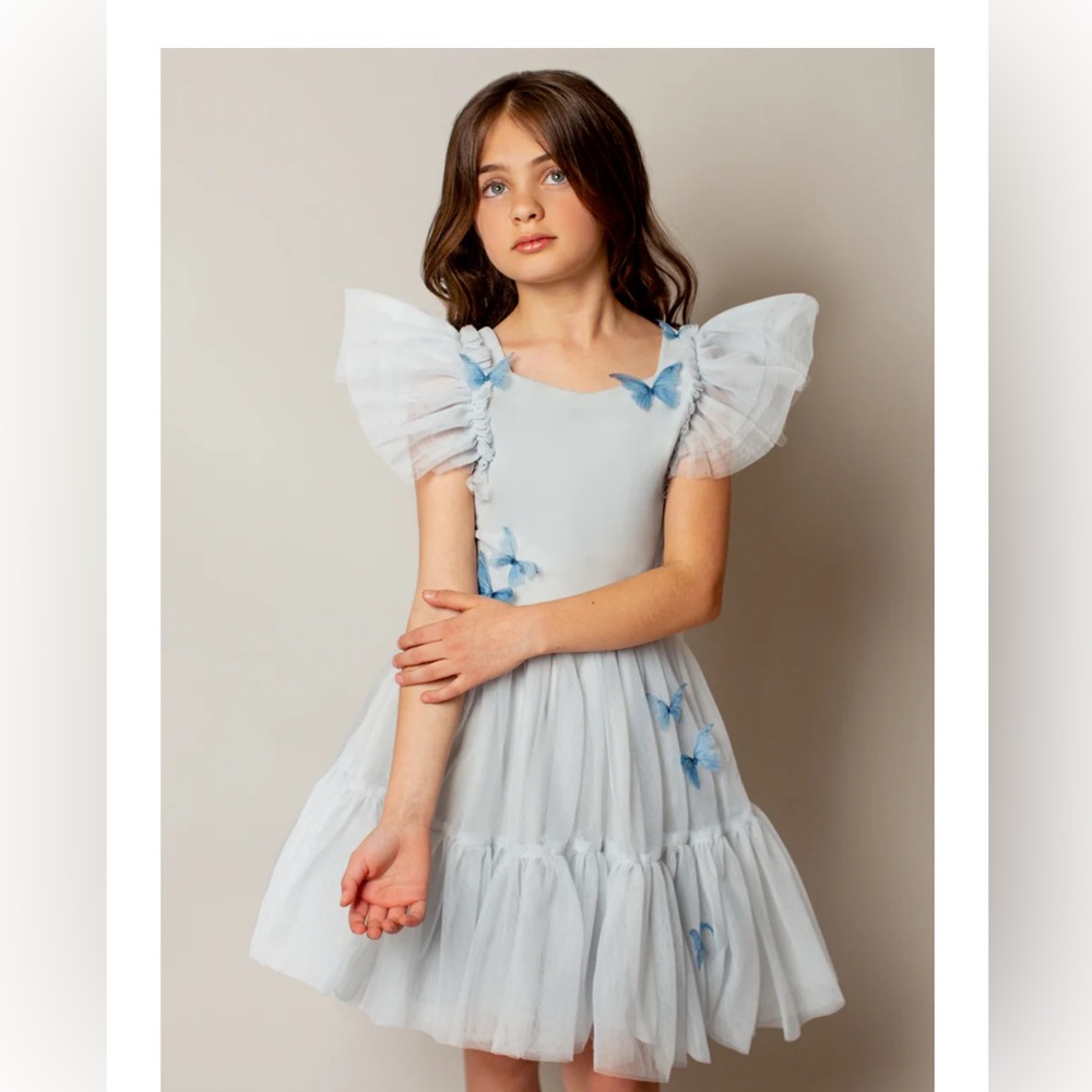 Lyrah by Joyfolie Dress with Blue Butterfly Accents BNWT SZ 4